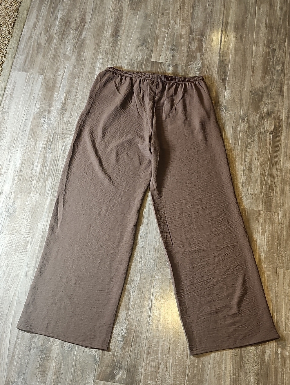 NWT Streetwear Society Pants Wide Leg Pull On Medium Brown Lightweight - Picture 4 of 5
